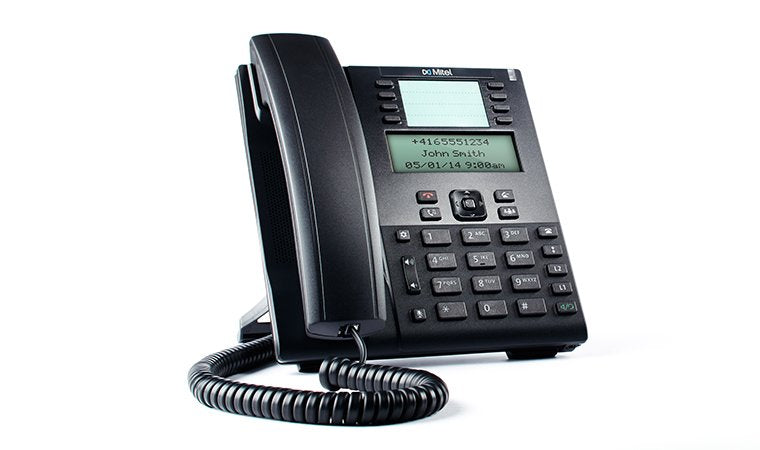Mitel 80C00001AAA-A Phone IP Black Terminal With Connection Cable LCD 9 Líneas
