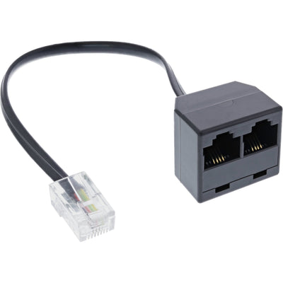 Inline ISDN Splitter 1x RJ45 Male a 2x RJ45 Female 8P4C With Cable 15CM, Without Resistencias — image 1