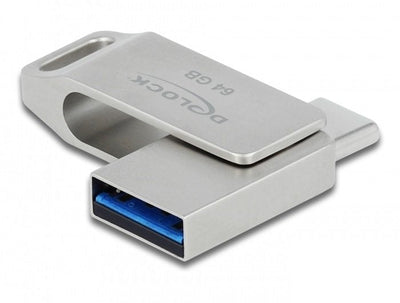 Delock USB Flash Drive USB 3.2 Gen 1 USB-C ™ + Type a 64GB - Housing Metal — image 1