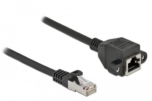 Delock Network Cable Alargador S FTP RJ45 Connector Male a RJ45 Connector Female CAT.6A 3M Black — image 1