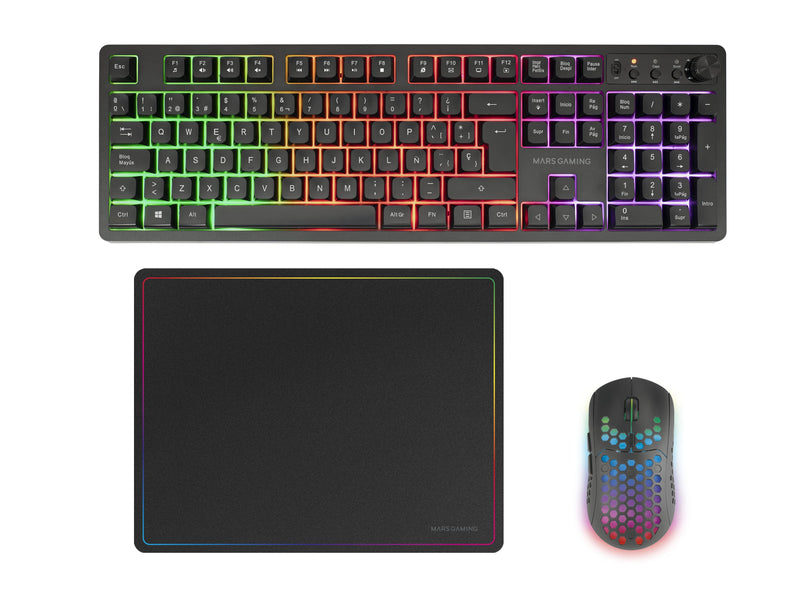 Mars Gaming Pack Gaming Mcpwx Wireless Keyboard + Wireless Mouse + Mouse Pad