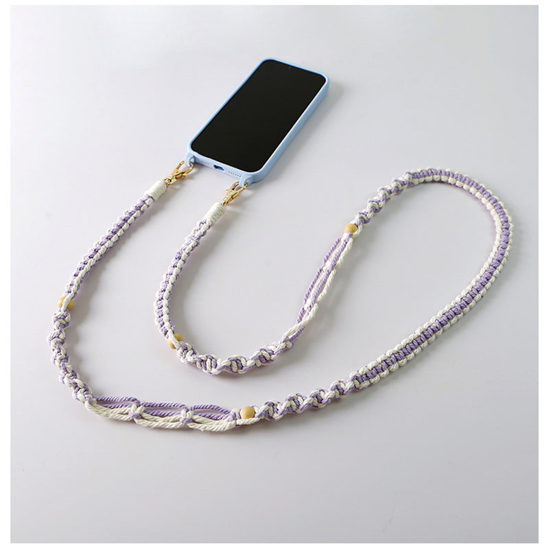 Niche Crossbody Mobile Phone Charm Handmade Weave Vintage Pastoral Style Non-heritage Handmade Mobile Phone Strap