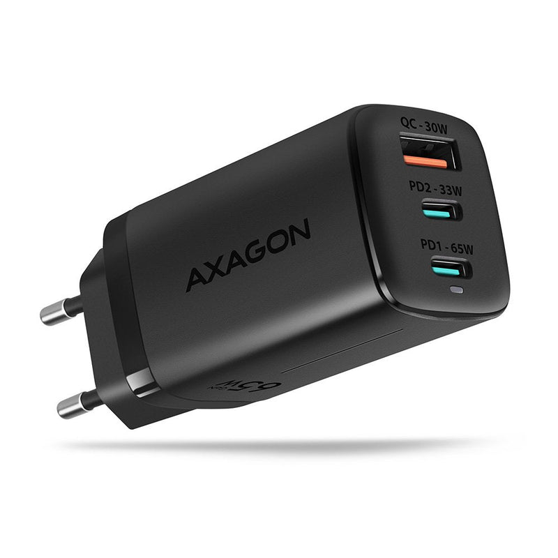 Charger ACU-DPQ65, 2x Usb-c, 1x Usb-a, PD 3.0/QC4+/Pps, 65W - Black