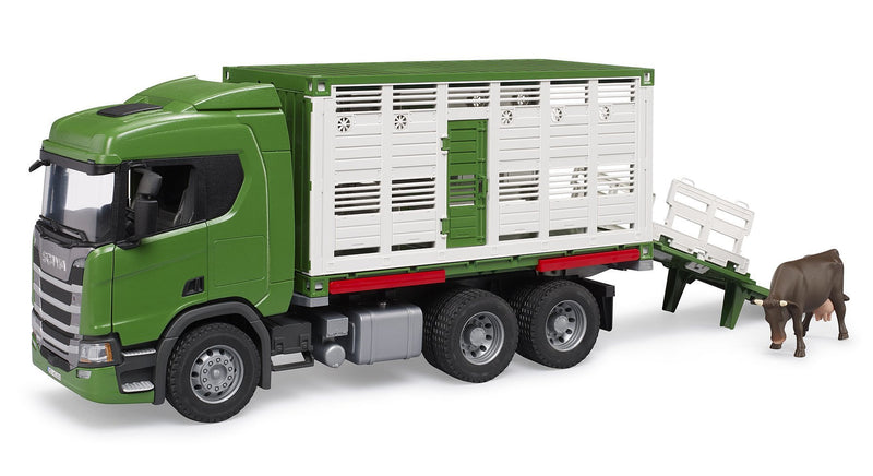 Bruder Scania Super 560R Camión Transporte Animales, Modelo Vehículo Con 1 Ganado 3548