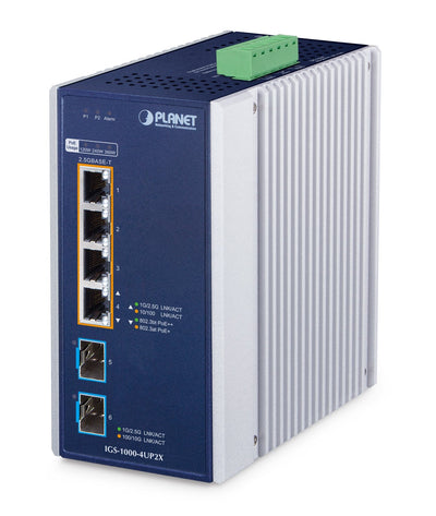 Planet Industrial 4-PORT PoE + Switch IGS-1000-4UP2X — image 1