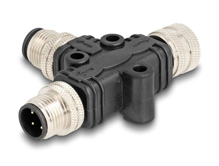 Delock M12 T-splitter A-kodiert 4 Pin 1 X Male a 1 X Male And