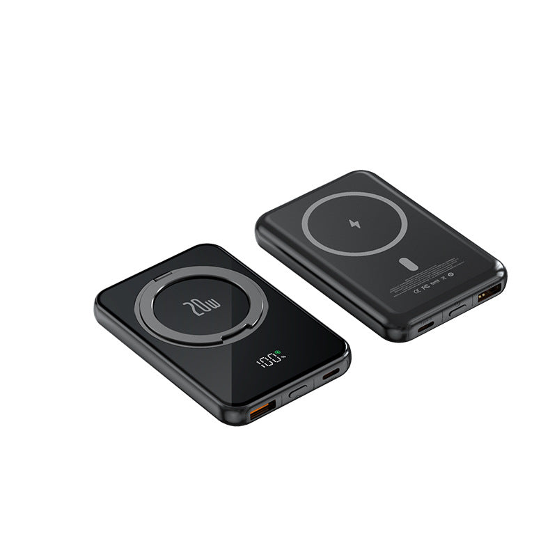 Magnetic Suction With Bracket Wireless Charger Portable 5000mAh Mobile Power Supply