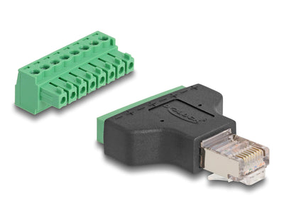 Delock 66471 Adapter RJ45 Male Bloque Terminals 8 Contactos And 2 Partes 3,81MM — image 1