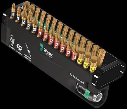 Wera Set Of Puntas Bit-check 30 Diamond 1 With Revestimiento Diamante, With Stand Plastic
