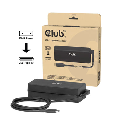 CLUB3D Laptop-cargador USB-C PD 3.1 140W, GaN Retail — image 1