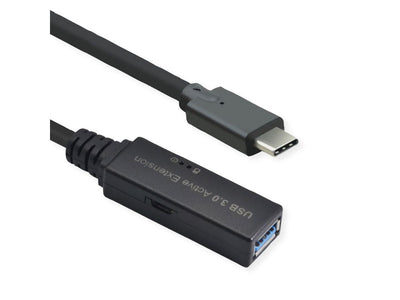Roline USB 3.2 Gen 1 Aktives Repeater Cable Type a - C, Black 10M — image 1