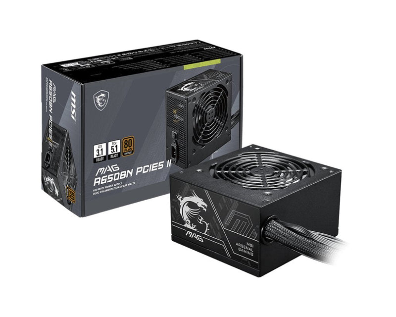 MSI Power Supply Power Supply ATX PC 100 - 240V 650W MAGA650BNPCIE5II