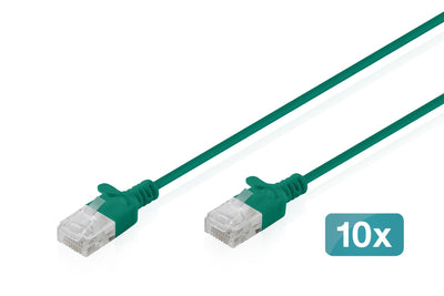 CAT.6 U-UTP Slim Network Cable, 1M, Green 10 Pcs — image 1