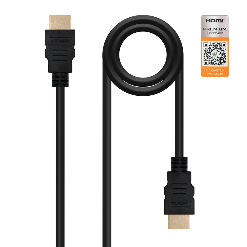 Nanocable HDMI Cable V2.0 Premiun Male a HDMI V2.0 Premiun Male 1M - 4K@60HZ 18Gbps - High Speed - Black