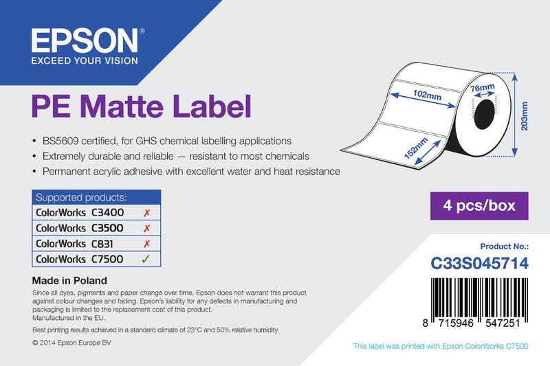 Epson Pe Matte Label White Matte