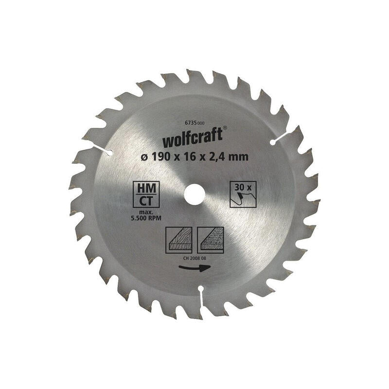Wolfcraft Drive Saw Circular Ct, 30 Teeth Ø190MM 6736000
