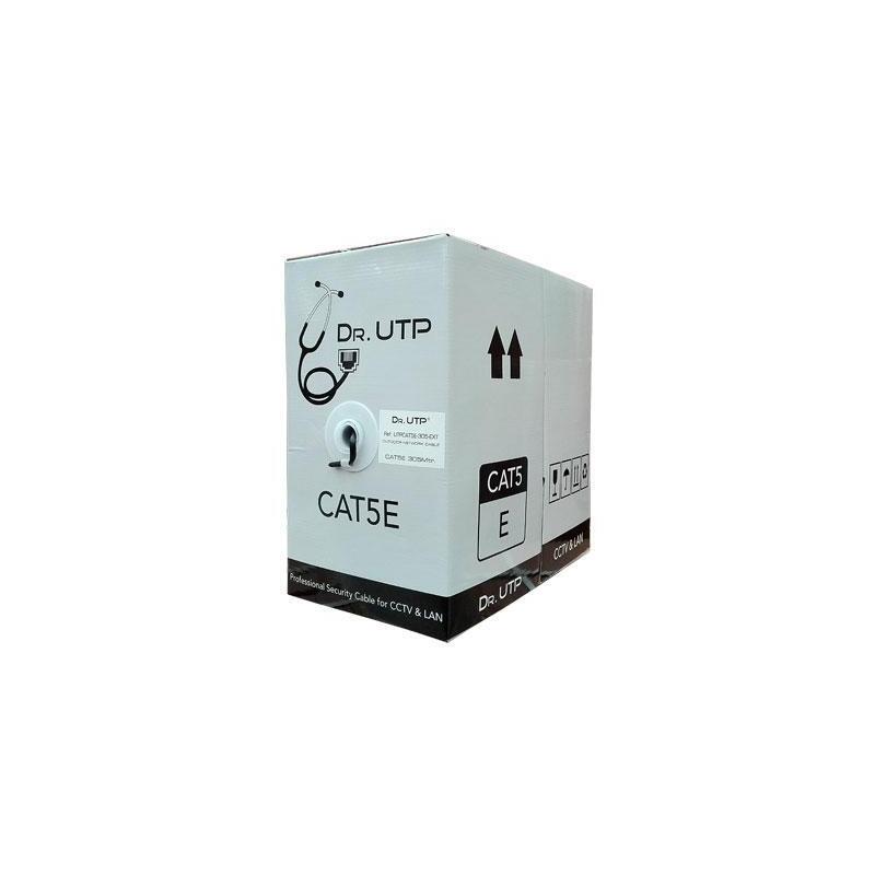 Drutp UTPCAT5E-305-EXT Bobina 305MTS Cable UTP CAT.5E Exteriores 0.50MM Cover Pe Black