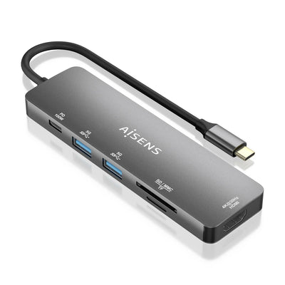 Aisens USB-C Dock 6 1 - USB-C a 1x HDMI - 2x USB-A - 1x USB-C Pd 100W - 1XSD - 1XMICRO SD - 15CM — image 1