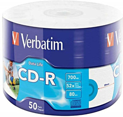 Verbatim Cd-r Datalife - 700MB ( 80 Min ) 52X 50PCS 43794 — image 1