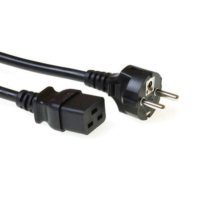 Act 230V Connection Cable Schuko Male - C19, 3M, Male/Female Black — image 1