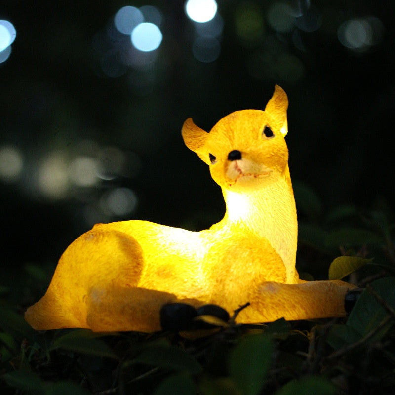 Resin Solar Lamp Creative Animal-shaped Courtyard Decorative Light