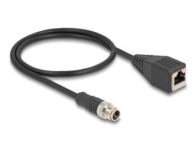 Delock 60623 Cable M12 Codificado X 8 Pin Male a RJ45 Female Pvc 0,5M — image 1