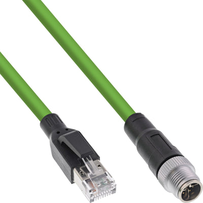 Inline® Industrial Network Cable M12 8-PIN X-coded a RJ45 Plug, CAT.6A Pur 3M — image 1