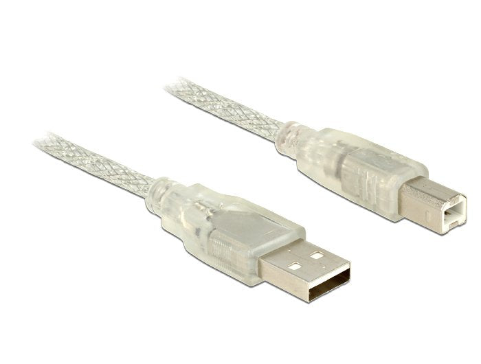 Delock USB Cable 2.0 Type-a Male USB 2.0 Type-b Male 2M Transparent
