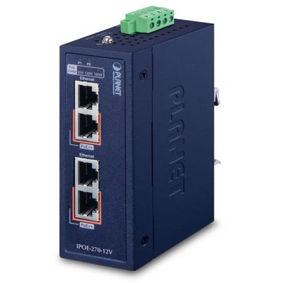 Planet IPOE-270-12V Switch Energía Sobre Ethernet (PoE) Blue — image 1