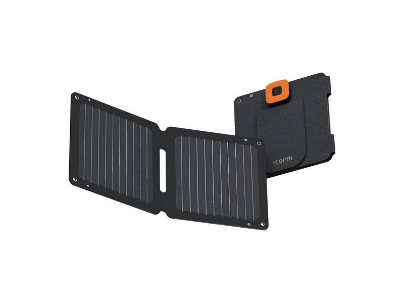 Xtorm Panel Solar Foldable XR2S14 14W Black 14W/ Usb-a, USB-C/ Certificación IPX4/ Screen LCD