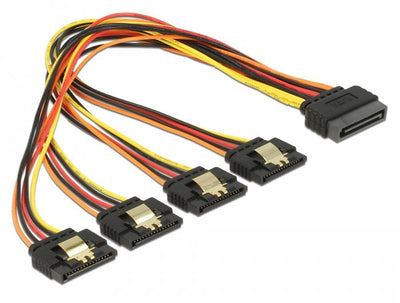 Delock 60157 Cable SATA 0,3M SATA 15 Pines 4 X SATA 15-PIN Multicolour — image 1