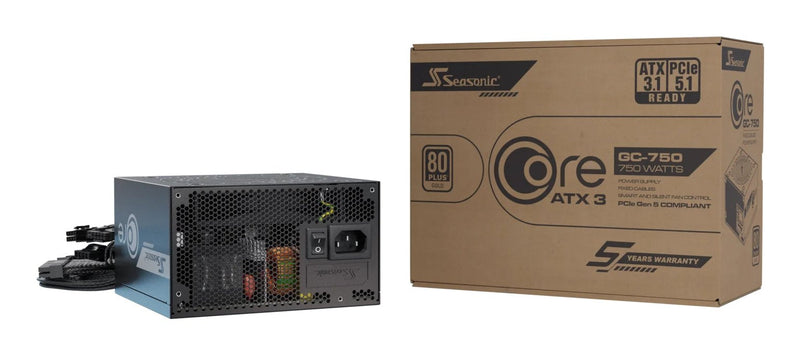 Seasonic Core GC-750 ATX3.1 Black 1X 12-PIN High Power Gpu, 2X Pcie, 750 Watt) SRP-CGC751-A5A32SF