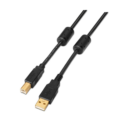 Aisens USB Cable 2.0 Printer With Ferrita - Type a Male a Type B Male - 2M - Black — image 1