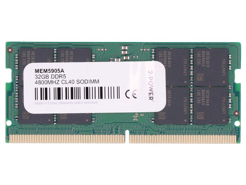 2-POWER Memory SODIMM 32GB DDR5 4800MHZ CL40 SODIMM MEM5905A