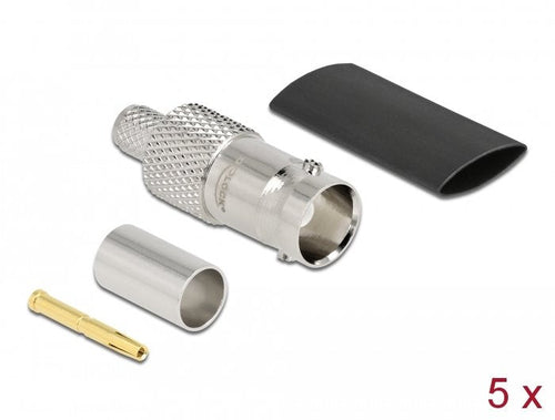 BNC Connector Female Crimpar RG-59 With Passendem Tubo Termorretráctil - 5 Units — image 1