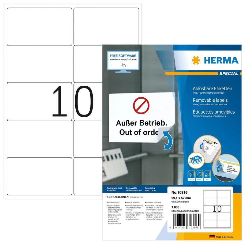 Herma Special Labels Dirección White 99,1 X 57,0MM