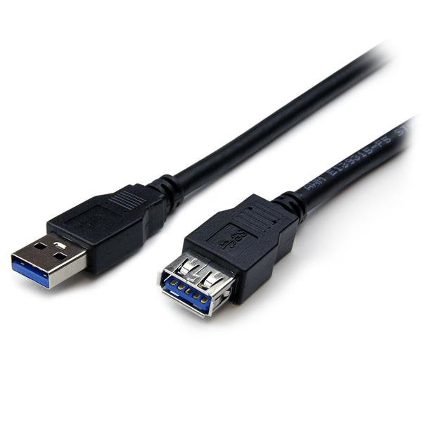 StarTech USB Cable 3.0M/H (alargo) 2M Black USB3SEXT2MBK