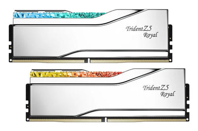 G.skill Memory 32GB DDR5 6400 (2X 16GB) Kit Dual, Plateada, F5-6400J3239G16GX2-TR5S, Trident Z5 Royal, Intel X — image 1