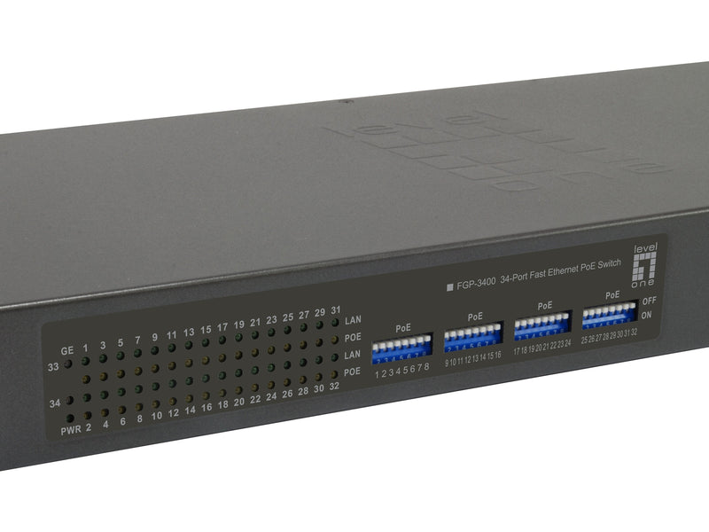Levelone Switch 34X Fe FGP-3400W250 2XGE 19 250W 32XPOE
