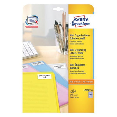 Avery Zweckform Labels L7658-25 White 25,4 X 10,0MM — image 1