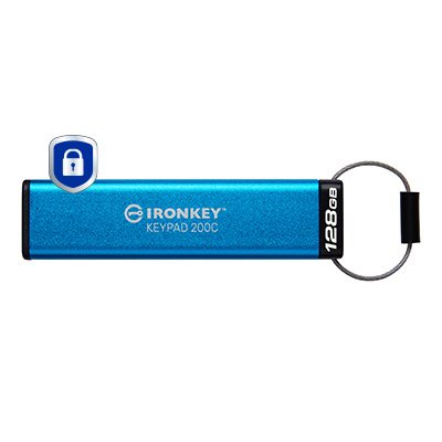 Kingston USB Flash Drive Ironkey Keypad 200 128GB USB-C Aes Encrypted IKKP200C/128GB — image 1