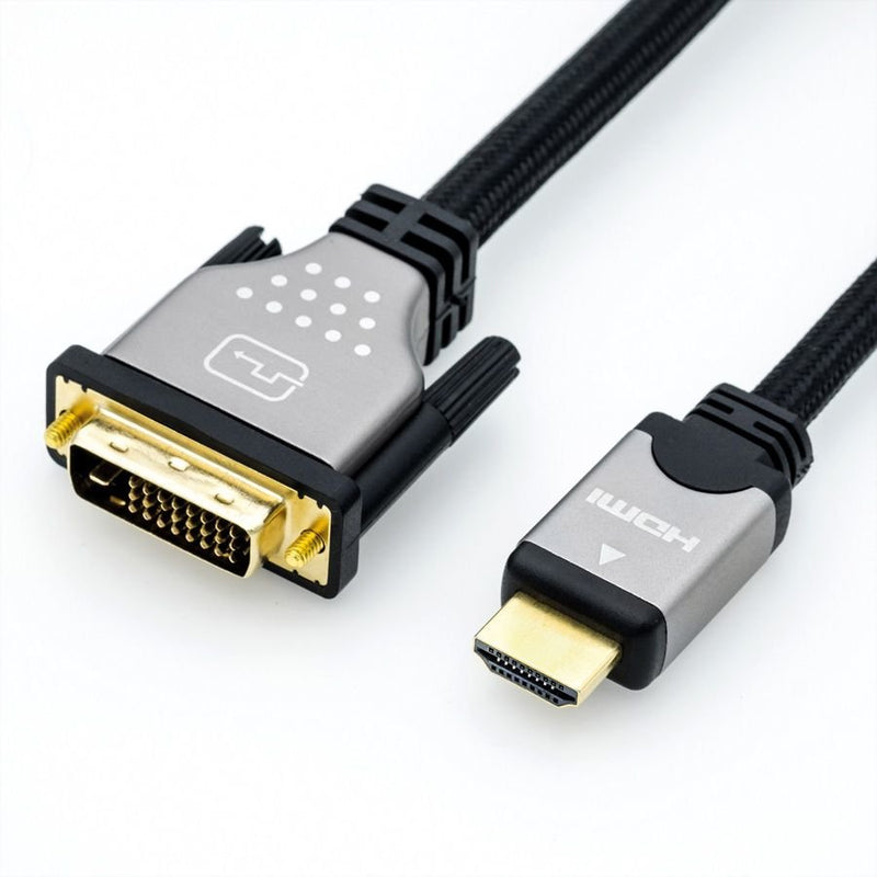 Roline Cable Monitor DVI (24 + 1) - Hdmi, M M, Black Silver 2M