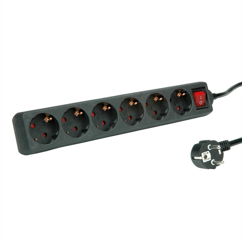 Roline Power Strip 6 Sockets With Switch Black 10M