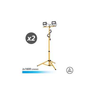 Elbat Foco LED With Tripod 2 X 20W - 1600 Lumenes - 6500K Light Fria - Cable 3M - IP65 Uso Outdoor — image 1