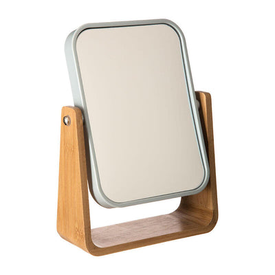 Mirror Bathroom With Pie Bambú-blanco Collection Naturé Or — image 1