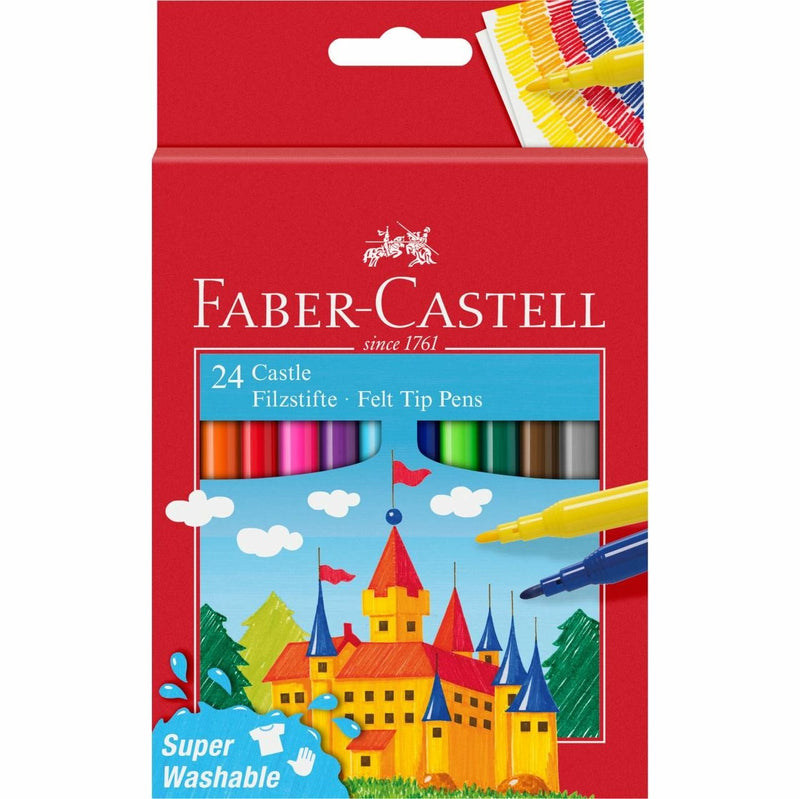 Faber-castell Castle Pack 24 Markers - Ink With Base Water Washable - Colours Surtidos