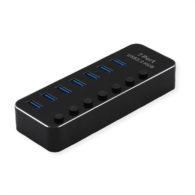 Roline USB 3.2 Gen 1 Notebook Hub, 7 Ports, Separado Conmutable — image 1