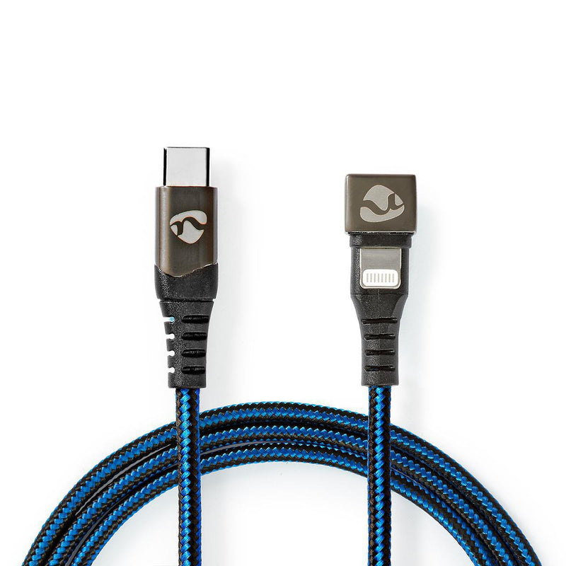 Nedis Usb-kabel USB 2.0 Apple Lightning 8-PIN Usb-c™ Plug 60W 480Mbps Vernickelt 1.00M Rund Geflochten / Nylon