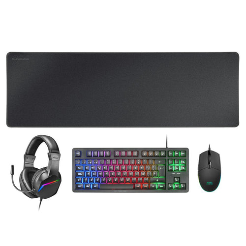 Mars Gaming MCP-RGB3 Combo Gaming 4EN1 - Keyboard Tkl H-mech LED Frgb - Mouse Ultraligero RGB 3200 DPI - Headp — image 1