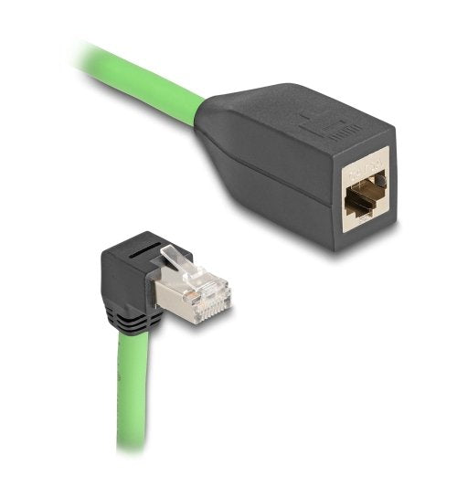 Delock RJ45 Network Cable Alargador CAT.6A Connector Male Abajo Angulado a Connector Female Sf UTP Schleppkett — image 1